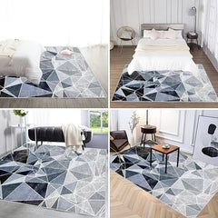 Soft Low Pile Living Room Area Rugs Modern Geometric Decorative Rugs