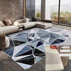 Soft Low Pile Living Room Area Rugs Modern Geometric Decorative Rugs