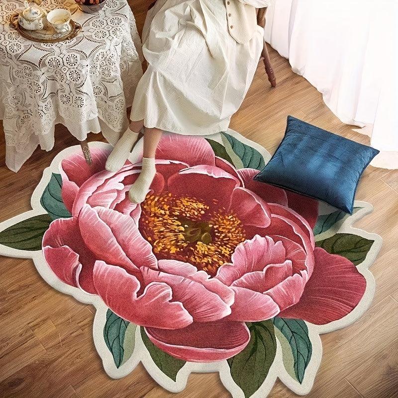 Irregular Sunflower Carpet Soft Floral Area Rugs Living Room Bedroom Cloakroom