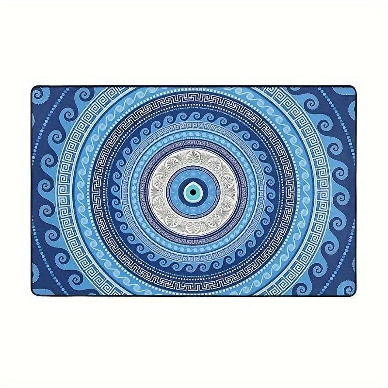 Soft Flannel Floor Mat Non-slip Kitchen Mat Evil Eye Design