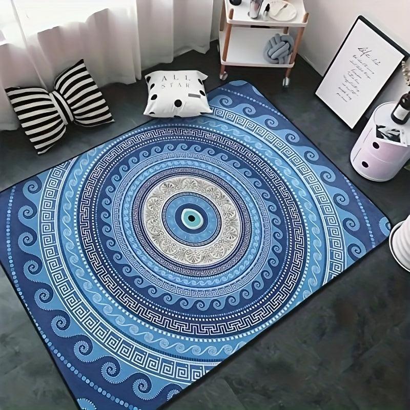 Soft Flannel Floor Mat Non-slip Kitchen Mat Evil Eye Design