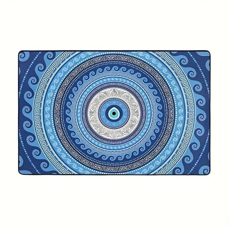 Soft Flannel Floor Mat Non-slip Kitchen Mat Evil Eye Design