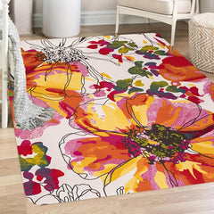 Circular Arc Geometric Mosaic Area Rug - Anti Fatigue Shaggy Floor Carpet