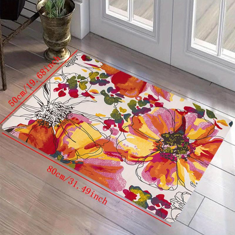 Circular Arc Geometric Mosaic Area Rug - Anti Fatigue Shaggy Floor Carpet