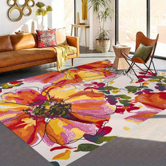 Circular Arc Geometric Mosaic Area Rug - Anti Fatigue Shaggy Floor Carpet