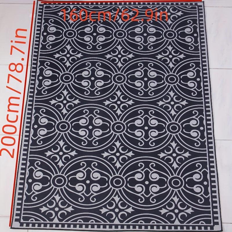 Vintage Floral Area Rug Geometric Crystal Velvet Carpet