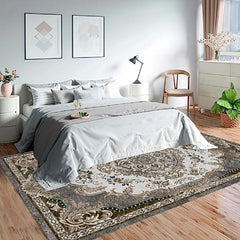 Retro Flower Pattern Area Rug - Antiskid & Washable Room Decor