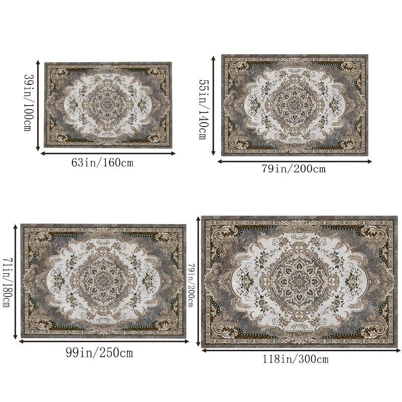 Retro Flower Pattern Area Rug - Antiskid & Washable Room Decor