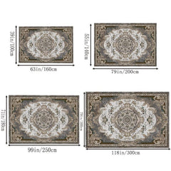 Retro Flower Pattern Area Rug - Antiskid & Washable Room Decor