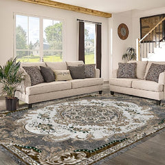 Retro Flower Pattern Area Rug - Antiskid & Washable Room Decor
