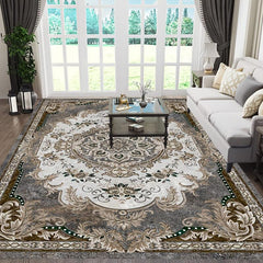 Retro Flower Pattern Area Rug - Antiskid & Washable Room Decor
