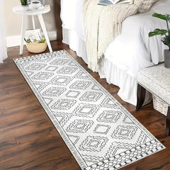 Boho Geometric Area Rug Non Slip Bath Mat Soft Machine Washable Mats