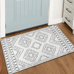 Boho Geometric Area Rug Non Slip Bath Mat Soft Machine Washable Mats