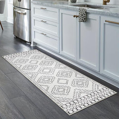 Boho Geometric Area Rug Non Slip Bath Mat Soft Machine Washable Mats