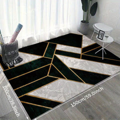 Flannel Geometric Kitchen Rug Absorbent Non Slip Rugs