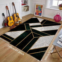 Flannel Geometric Kitchen Rug Absorbent Non Slip Rugs