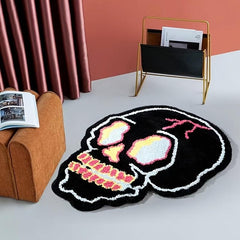 Skull Rug Irregular Skull Head Indoor Mat Absorbent Non-slip Floor Mat