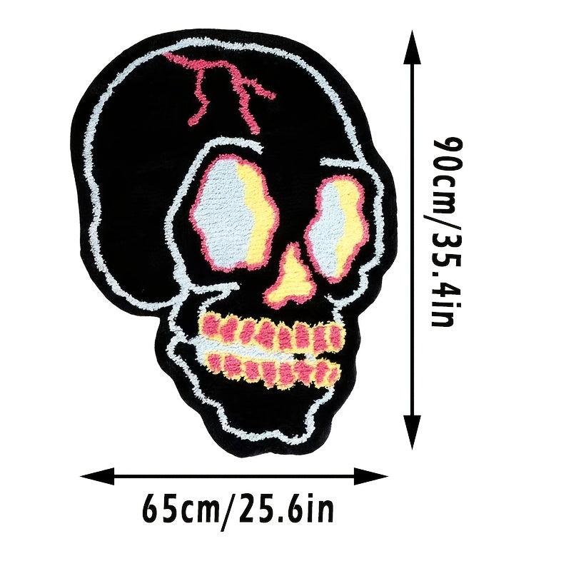 Skull Rug Irregular Skull Head Indoor Mat Absorbent Non-slip Floor Mat
