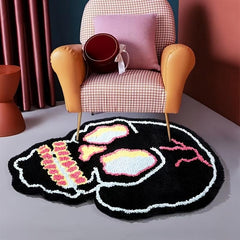 Skull Rug Irregular Skull Head Indoor Mat Absorbent Non-slip Floor Mat