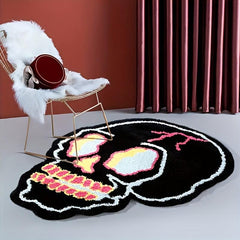 Skull Rug Irregular Skull Head Indoor Mat Absorbent Non-slip Floor Mat