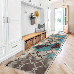 Geometric Abstract Runner Rug Boho Laundry Room Extra Long