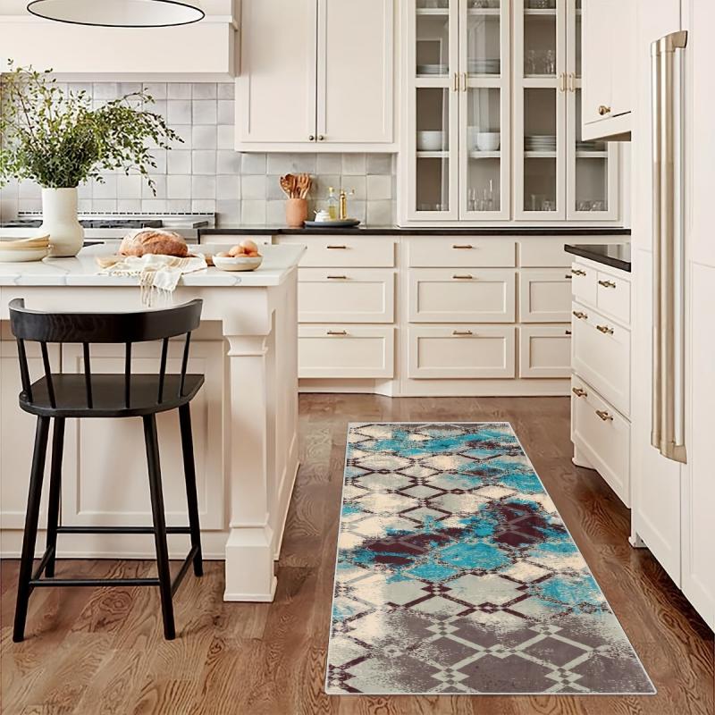 Geometric Abstract Runner Rug Boho Laundry Room Extra Long