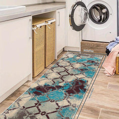 Geometric Abstract Runner Rug Boho Laundry Room Extra Long