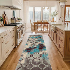 Geometric Abstract Runner Rug Boho Laundry Room Extra Long