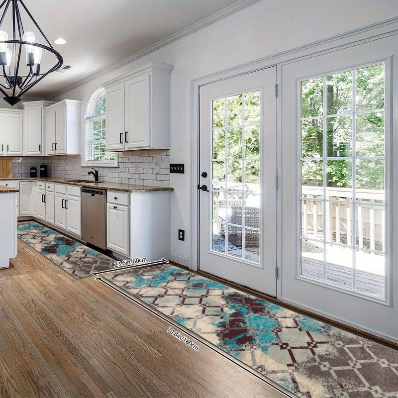 Geometric Abstract Runner Rug Boho Laundry Room Extra Long