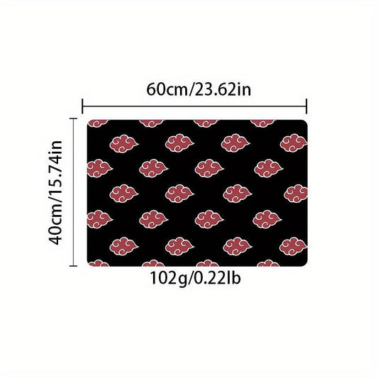 Red Cloud Pattern Floor Mat Anime Print Area Rug For Kids Boys Teens
