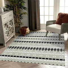 Geometric Pattern Area Rug Washable Non Slip Entryway Rug Polyester Floor Carpet