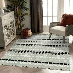 Geometric Pattern Area Rug Washable Non Slip Entryway Rug Polyester Floor Carpet