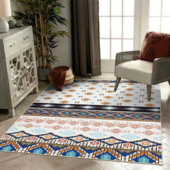 Geometric Pattern Area Rug Washable Non Slip Entryway Rug Polyester Floor Carpet