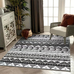 Geometric Pattern Area Rug Washable Non Slip Entryway Rug Polyester Floor Carpet