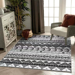 Geometric Pattern Area Rug Washable Non Slip Entryway Rug Polyester Floor Carpet
