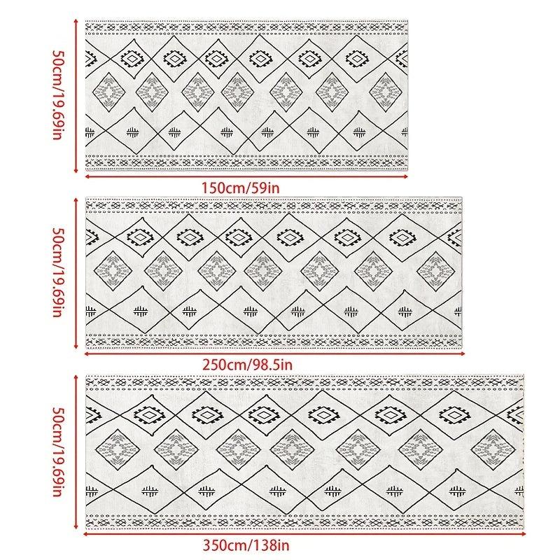 Minimalist Moroccan Runner Rugs Soft Boho Laundry Room Rug Long Anti-fouling