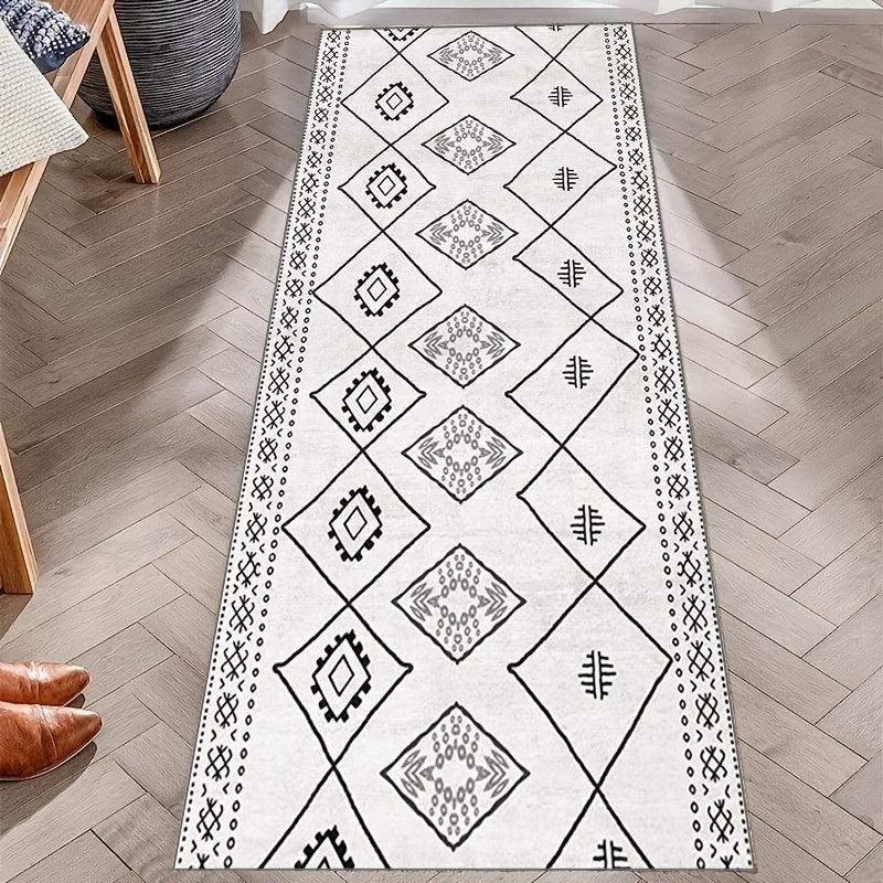 Minimalist Moroccan Runner Rugs Soft Boho Laundry Room Rug Long Anti-fouling