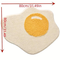 Egg Bath Rug 31.5 X 31.5 Non Slip Bath Mat Soft Shower Rug Plush Microfiber