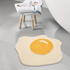 Egg Bath Rug 31.5 X 31.5 Non Slip Bath Mat Soft Shower Rug Plush Microfiber