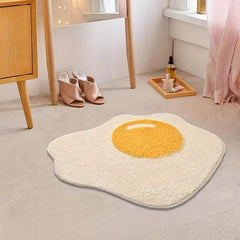 Egg Bath Rug 31.5 X 31.5 Non Slip Bath Mat Soft Shower Rug Plush Microfiber