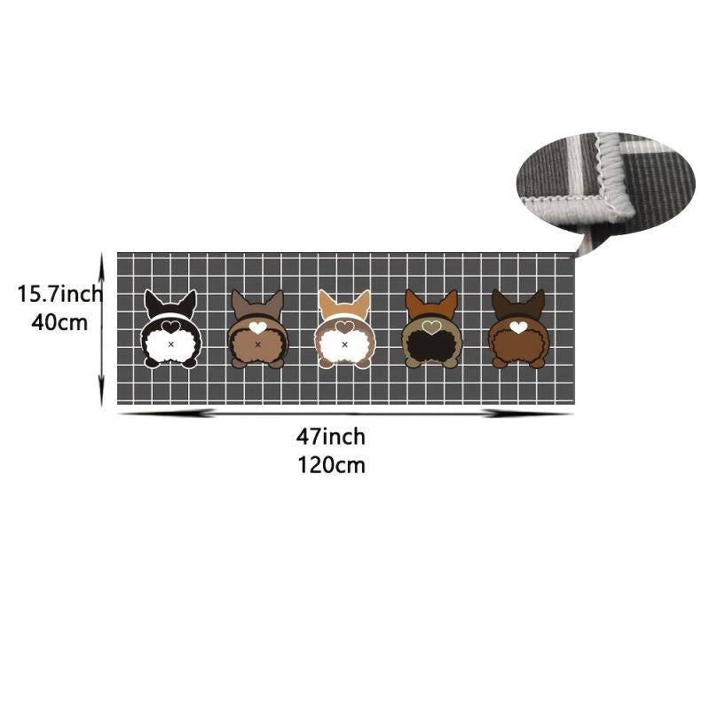 Dog Kitchen Floor Mat Soft Non-slip, Dirt-resistant Washable Mat