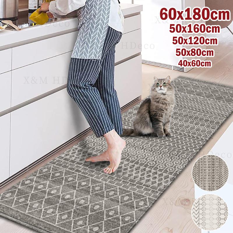 Soft Distressed Long Bedside Rug Kitchen Rug Bedroom Carpet Floor