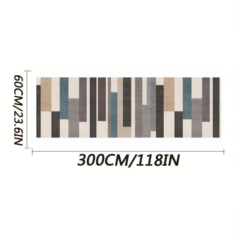 Geometric Long Strip Kitchen Rug Crystal Velvet Washable Bedroom Runner Rug