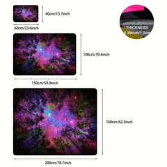 UV Light Forest Night Scene Luminous Rug - Glow Fluorescent Non Slip Mat