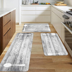 Cutlery&Letter Printing Kitchen Mat Water Absorbing Floor Carpet