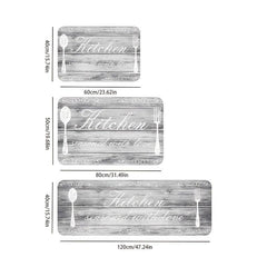 Cutlery&Letter Printing Kitchen Mat Water Absorbing Floor Carpet