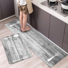 Cutlery&Letter Printing Kitchen Mat Water Absorbing Floor Carpet