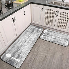 Cutlery&Letter Printing Kitchen Mat Water Absorbing Floor Carpet