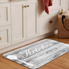Cutlery&Letter Printing Kitchen Mat Water Absorbing Floor Carpet