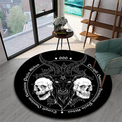 Goat Skull Tapestry Area Rug Demon Skeleton Carpet Home Decor